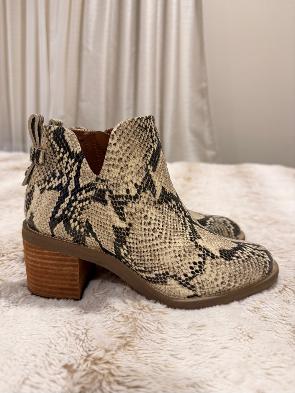 Franco Sarto Snakeskin Print Ankle Booties – Worn Once